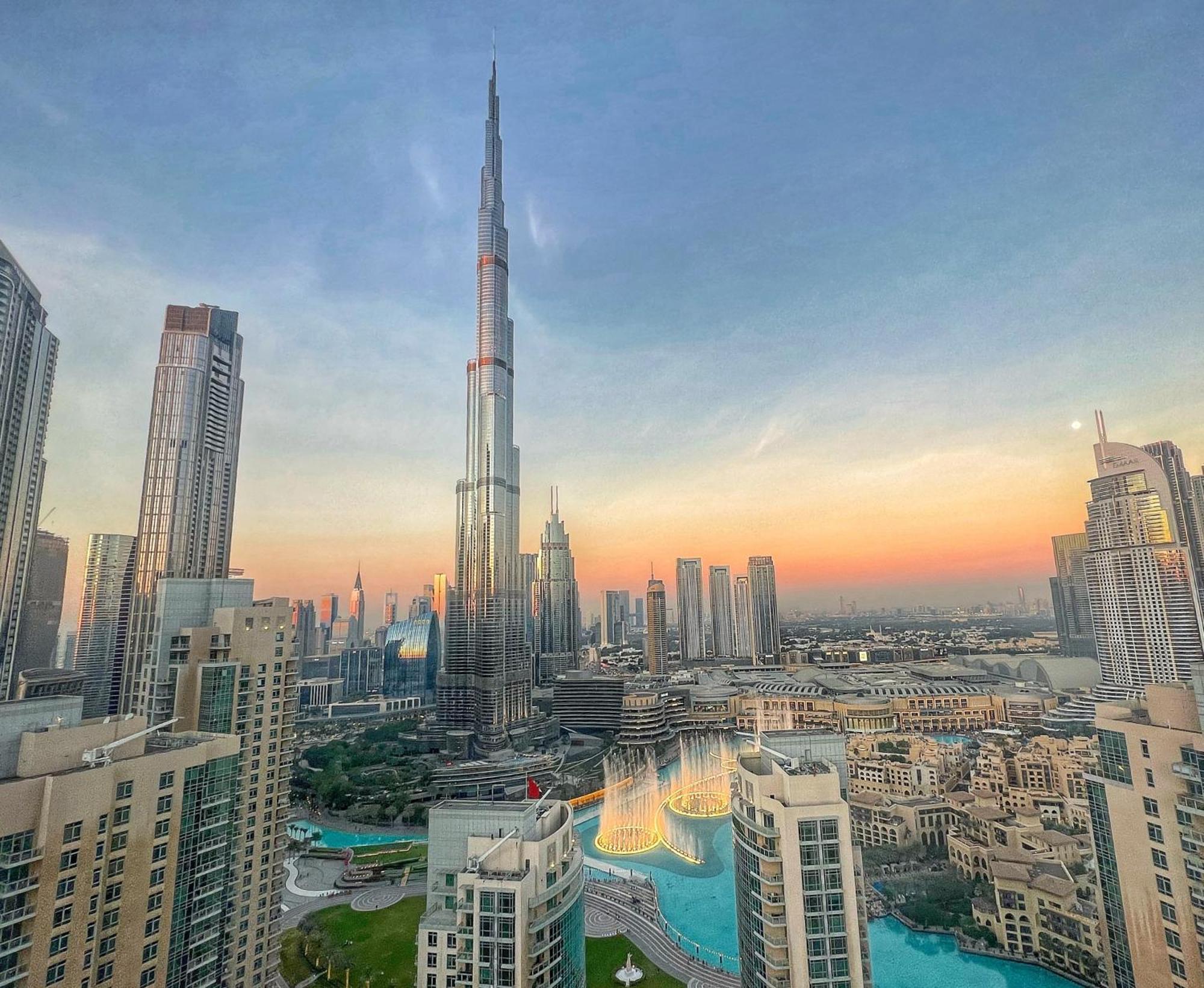 Prestige Living 2Br With Full Burj Khalifa And Fountain View By Auberge Dubaj Kültér fotó