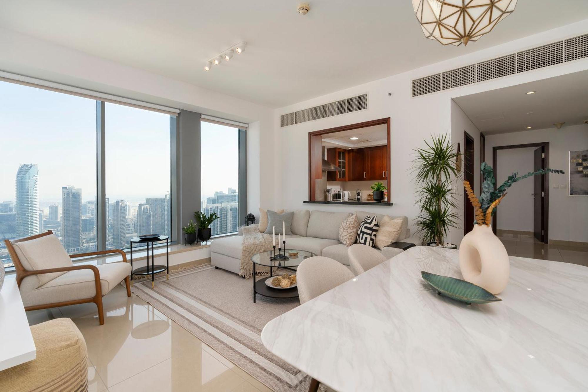 Prestige Living 2Br With Full Burj Khalifa And Fountain View By Auberge Dubaj Kültér fotó